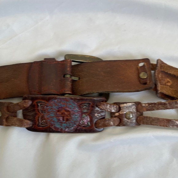 Vintage‎ Fossil Genuine Leather Foil Woven Belt
